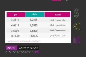 ارتفاع على أسعار صرف العملات أمام الشيكل