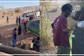 فيديو: مستعمرون يلقون النفايات في مجرى مياه نهر العوجا لحرمان البدو منها