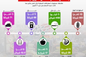 إنفوغراف: سلع ترفع مؤشر غلاء المعيشة بقطاع غزة خلال حزيران 2024..