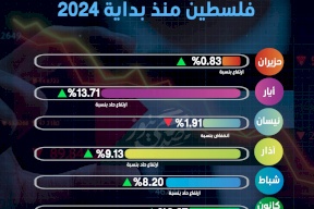 مؤشر غلاء المعيشة في فلسطين منذ بداية 2024