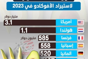 الدول الأكثر استيراداً للأفوكادو خلال 2023