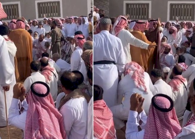 شاهد لحظة عفو مواطن سعودي عن قاتل ابنه (فيديو)